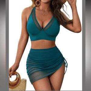 Blooming Jelly Womens Swim Dress High Waisted Bikini Tummy Control Swimsuits